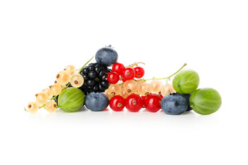 Fresh tasty berries isolated on white background
