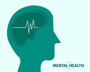 World Mental Health Day Simple Flat Template