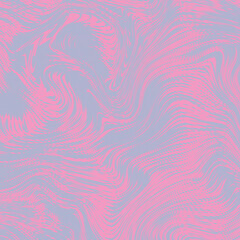 Warped lines colorful vector background. Contemporary creative template with wavy stripes. Curly stripes fantasy cute texture. Candy colors. Pink and blue wallpaper. Illustration - obrazy, fototapety, plakaty