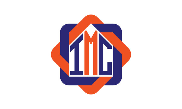 IMC three letter real estate logo with home icon logo design vector template | construction logo | housing logo | engineering logo | initial letter logo | minimalist logo | property logo |