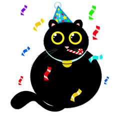 Black Cat Cartoon Characters Design.