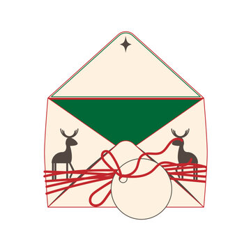 Christmas greting envelope vector illustration