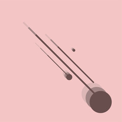 Pink Background with Abstract Brown Comet Artwork