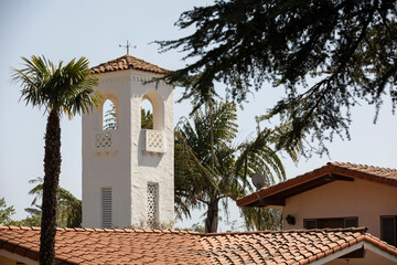 Daytime view of the historic block of downtown Montecito, California, USA.