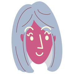 Woman happy smiling glasses face cartoon illustration art