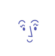 Face emotion expression happy smiling laughing cartoon illustration