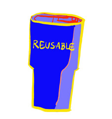 reusable, cup, glass