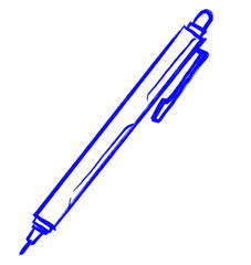 mechanical pencil pen Primary color scheme red blue yellow object hand drawn illustration