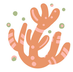 Fototapeta premium Coral Under the sea ocean animal and coral boho organic hand drawn icon