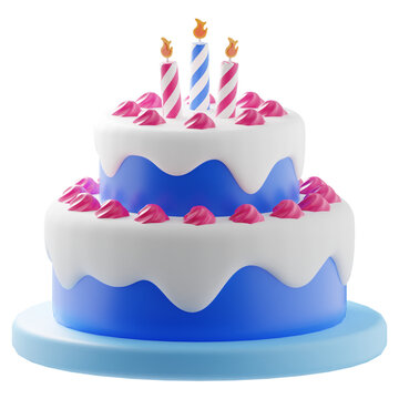 birthday cake 3d illustration