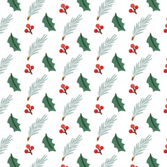 Christmas pattern on transparent background.
