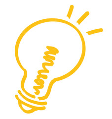 Creative solution light bulb hand draw doodle illustration icon
