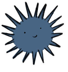 Sea urchin marine under the sea animal cartoon hand drawn doodle illustration