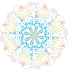 Mandala pattern ornament hand drawing illustration symmetrical meditation art