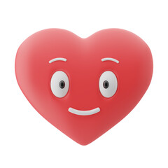 smiling heart expression 3d illustration