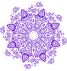 Mandala pattern ornament hand drawing illustration symmetrical meditation art