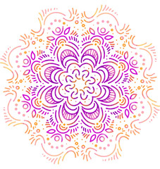 Mandala pattern ornament hand drawing illustration symmetrical meditation art