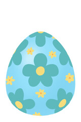 Blue floral easter eggs.