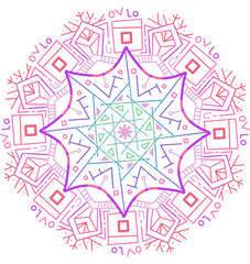 Fototapeta na wymiar Mandala pattern ornament hand drawing illustration symmetrical meditation art