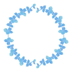 Watercolor Leaf and Flower Frame, Blue leaves clipart.