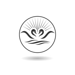 Swans logo icon with shadow