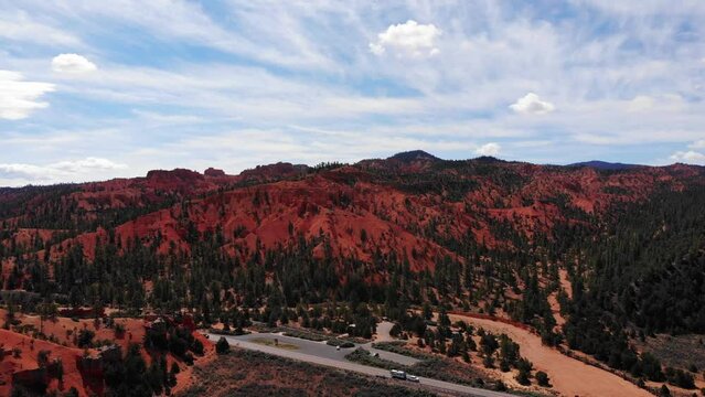 Aerial approach to Utah scenic highways