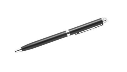 Black metal pen cutout, png file.