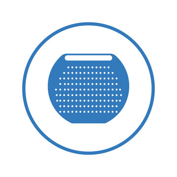 Apple, Home, Pod, Smart, Speaker Icon. Blue Color Design.