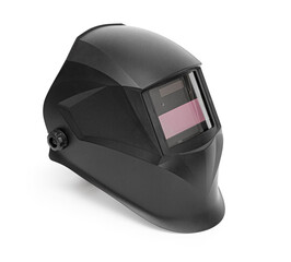 Black Welding Helmet Isolated on White