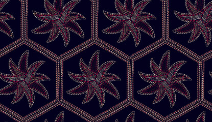 Geometric ethnic pattern seamless flower color. seamless pattern. Design for fabric,curtain,background,carpet,wallpaper,clothing,wrapping,Batik,mandalas,fabric,Vector illustration. pattern style.