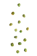 Falling green peas cutout, Png file.