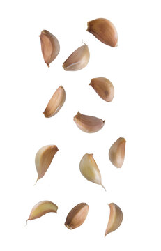 Falling garlics cutout, Png file.