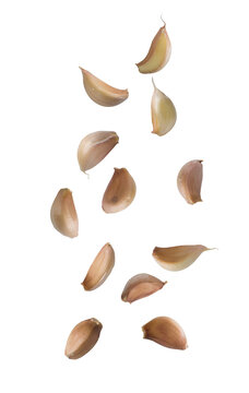 Falling garlics cutout, Png file.