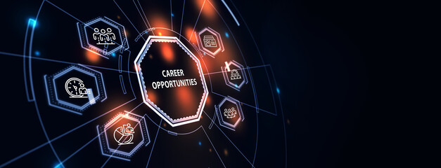 CAREER OPPORTUNITIES. Business, Technology, Internet and network concept. 3d illustration - obrazy, fototapety, plakaty