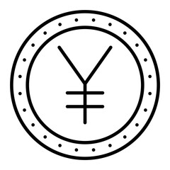 Yen Line Icon