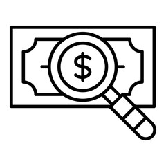 Loupe Money Line Icon