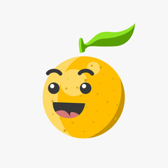 Illustration vector graphic of cute smile orange character
