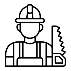 Carpenter Line Icon