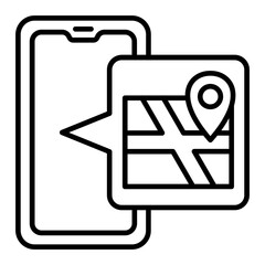 Map Line Icon