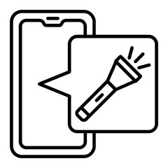 Torch Line Icon