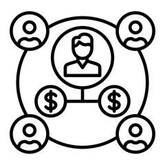 Affiliate Marketing Line Icon