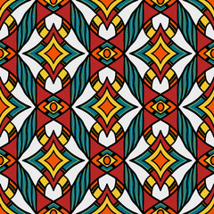 Geometric ethnic pattern seamless flower color. seamless pattern. Design for fabric,curtain,background,carpet,wallpaper,clothing,wrapping,Batik,mandalas,fabric,Vector illustration. pattern style.