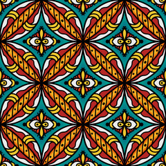 Geometric ethnic pattern seamless flower color. seamless pattern. Design for fabric,curtain,background,carpet,wallpaper,clothing,wrapping,Batik,mandalas,fabric,Vector illustration. pattern style.