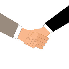 Handshake of business partners. Business handshake. Successful deal. Vector flat style illustration