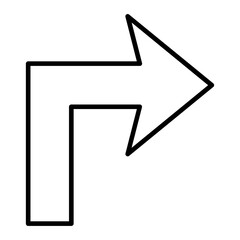 Turn Right Line Icon