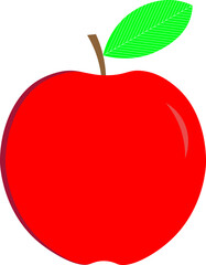Red Apple Icon. Vector red apple that are split from the white background.