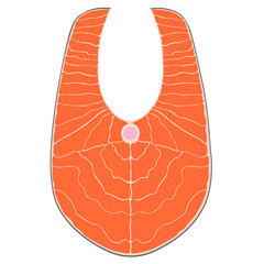 Salmon fish steak. hand drawn illustration isolated on white