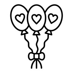 Balloons Line Icon