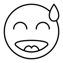 Embarrassed Line Icon