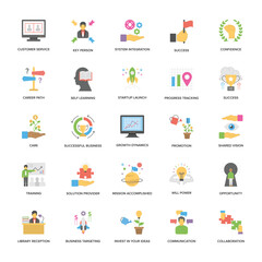 Flat Vector Icons Set Of Success and Opportunities 

